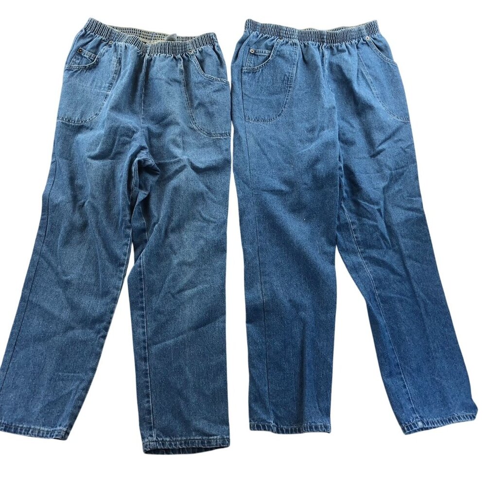 Two American Eagle Coldwater Creek Women's Jeans Size 6 & 14P Blue Denim Casual